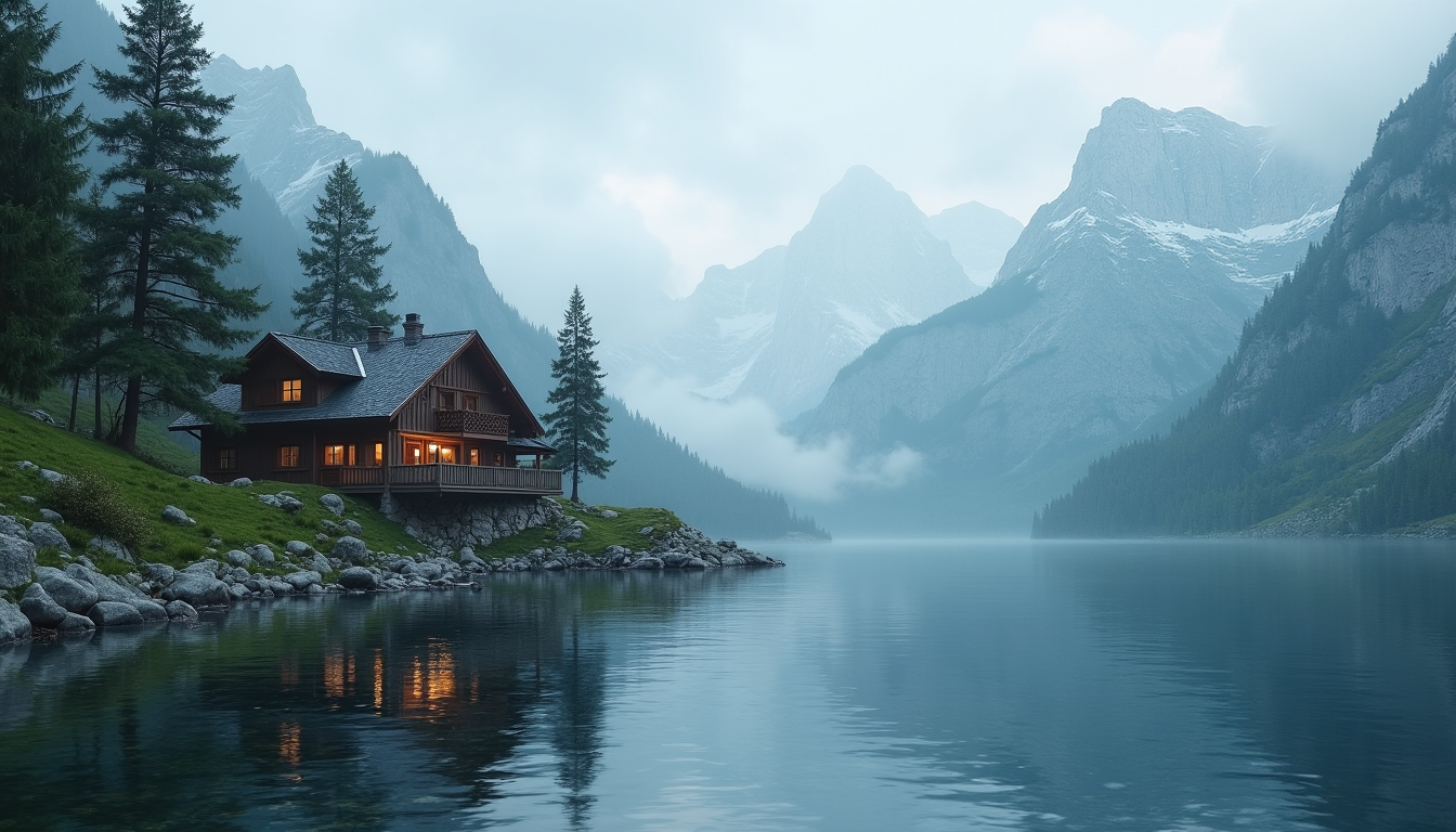 Images\house On The Shore Of A Mountain Lake Wallpapers